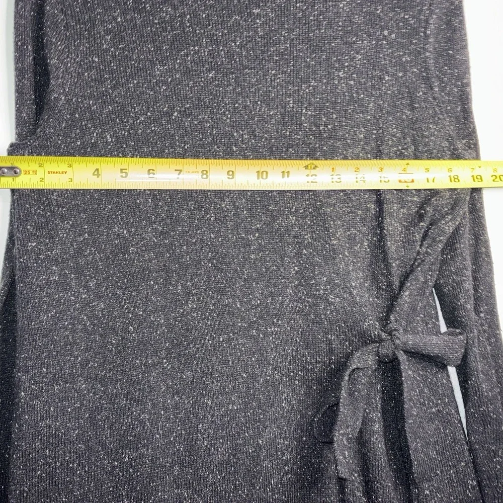 J Jill Sweater Medium Petite Black Fleck Cotton Silk Blend Side‎ Tie Casual Cozy